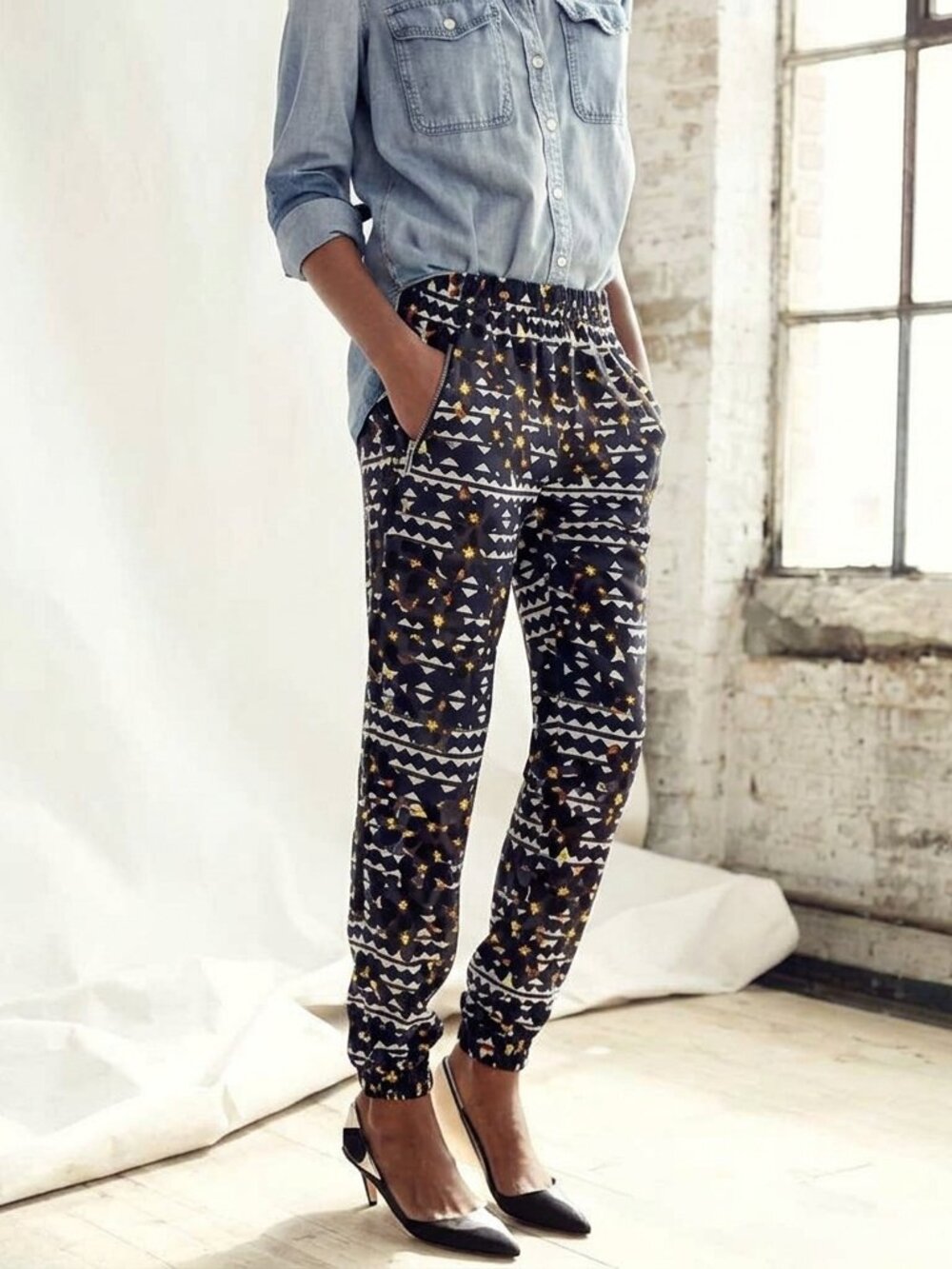 J Crew Turner Pant Abstract Floral Print Cropped Pants Size 8